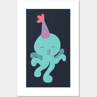 Kissy Birthday Octopus Posters and Art